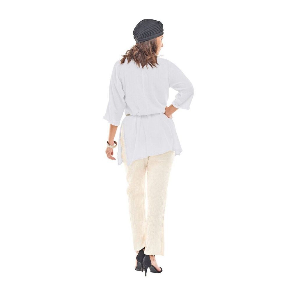 Oh My Gauze Suzi Snow Tunic Top White Womens Size #3 US XXL Cotton Ruffled Airy - Picture 10 of 10